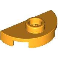 PLATE 1X2, 1/2 CIRCLE, W/ 1 KNOB: {огнено жълто-оранжев}