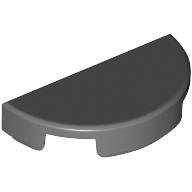TILE 1X2, W/ 1/2 CIRCLE: {тъмно каменно сив}