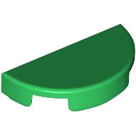 TILE 1X2, W/ 1/2 CIRCLE: {тъмно зелен}