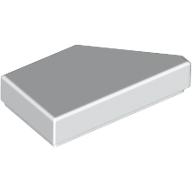 TILE 1X2, DEG. 45, CUT, LEFT: {бял}