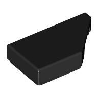 TILE 1X2, DEG. 45, CUT, RIGHT: {черен}