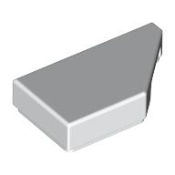 TILE 1X2, DEG. 45, CUT, RIGHT: {бял}