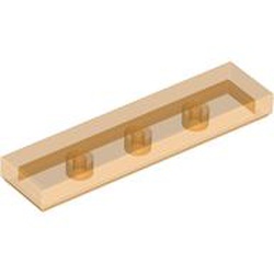 FLAT TILE 1X4: {прозрачно ярко оранжев}