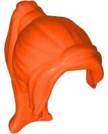 Minifigure, Hair Female Ponytail Long with Side Bangs: {червеникаво-оранжев}