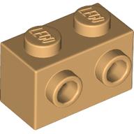 BRICK 1X2 W. 2 KNOBS: {умерен тан}