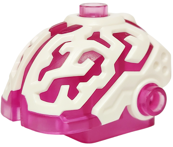 Minifigure, Head, Modified Alien Cyber Brain with Molded White Fissures Pattern: {прозрачен умерено червеникаво виолетов}