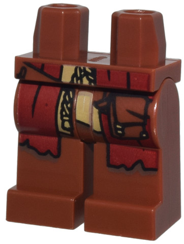 Hips and Legs with Dark Red and Tan Robe Ends, Tassel, and Reddish Brown Strap with Pouch Pattern: {червеникаво-кафяв}