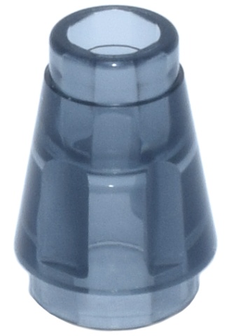 Cone 1 x 1 with Top Groove: {прозрачно черен}