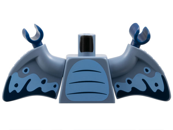 Torso Bright Light Blue Stomach with 3 Dark Blue Curved Lines Pattern / Sand Blue Arms with Wings, Pterodactyl with Bright Light Blue and Dark Blue Markings Pattern / Dark Blue Hands: {пясъчно син}
