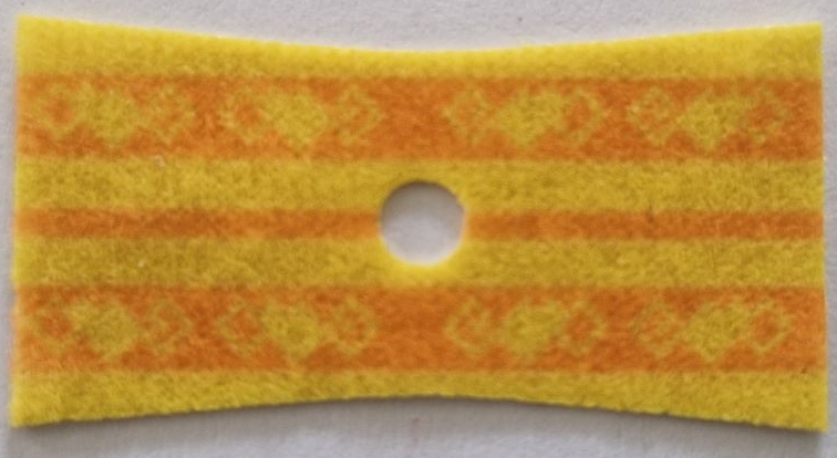 Minifigure Poncho Cloth with Dark Orange Stripes and Squares Pattern: {ярко жълт}