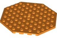 Plate, Modified 10 x 10 Octagonal with Hole: {ярко оранжев}