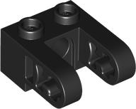 Technic, Brick 1 x 2 with Hole and Dual Liftarm Extensions: {черен}