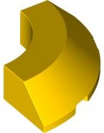 Brick, Round Corner 4 x 4 with Slope 45 Edge without Studs: {ярко жълт}