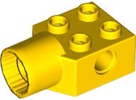 Technic, Brick Modified 2 x 2 with Pin Hole and Rotation Joint Socket: {ярко жълт}