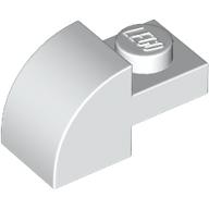BRICK, 1X2X1, BOW, W/ CUTOUT: {бял}