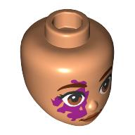 Mini Doll, Head Friends with Reddish Brown Eyebrows, Black Eyelashes, Magenta Birthmark, Dark Orange Eyes and Lips, Grin Pattern: {нуга}