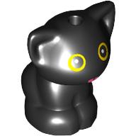 Cat, Friends, Baby Kitten, Sitting with Yellow Eyes and Coral Tongue Pattern (Pluto): {черен}