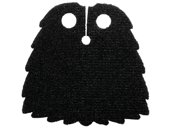 Minifigure Cape Cloth, Notched Edges - Spongy Stretchable Fabric: {черен}