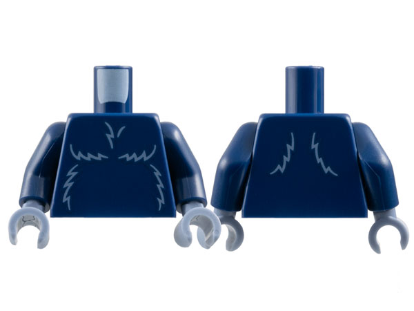 Torso Sand Blue Fur Lines Pattern / Dark Blue Arms / Sand Blue Hands: {земно син}