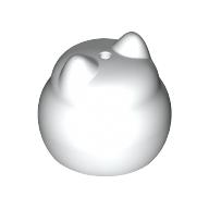 Brick, Round with Indented Top and Cat Ears: {бял}
