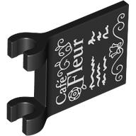 FLAG, W/ 2 HOLDERS, NO. 23: {черен}