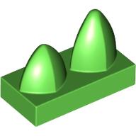 Tile, Modified 1 x 2 with 2 Teeth Vertical: {ярко зелен}