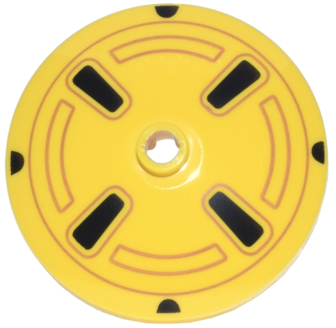 Dish 6 x 6 Inverted (Radar) - Solid Studs with Black and Medium Nougat Hubcap Pattern: {ярко жълт}