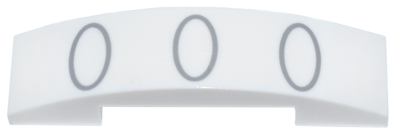 Slope, Curved 4 x 1 x 2/3 Double with 3 Light Bluish Gray Ovals Pattern (Super Mario Glove): {бял}