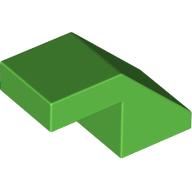 Slope 45 2 x 1 with Cutout without Stud: {ярко зелен}
