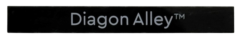 Tile 1 x 8 with White 'Diagon Alley' Pattern: {черен}