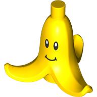 Banana, Peeled with Black and White Eyes and Grin Pattern: {ярко жълт}