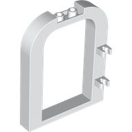 Door, Frame 1 x 6 x 6 Curved Top with 1 x 2 Cutout and Clips: {бял}