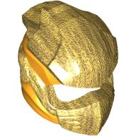 Minifigure, Headgear Ninjago Wrap Type 10 with Molded Pearl Gold Armor, Wraps and Knot Pattern: {огнено жълто-оранжев}