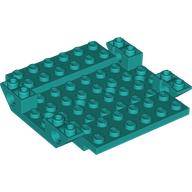 Aircraft Fuselage Middle Bottom 8 x 8 with 4 Holes and 4 Pin Holes: {ярко синьо-зелен}