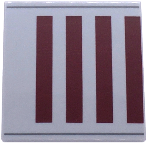 Tile 4 x 4 with SW Dark Red Rectangles and Dark Bluish Gray Lines Pattern: {умерено каменно сив}
