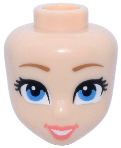 Mini Doll, Head Friends with Medium Nougat Eyebrows, Dark Azure Eyes, Coral Lips, and Open Mouth Smile with Teeth Pattern: {светло нуга}