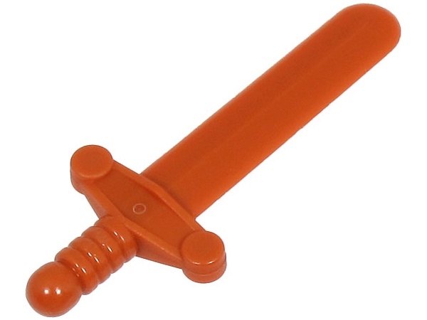 Minifigure, Weapon Sword, Shortsword Elaborate Hilt: {тъмно оранжев}