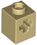 BRICK 1X1, W/ CROSS HOLE     : {тухлено жълт}