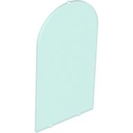 Glass for Door Frame 1 x 6 x 7 Arched with Notches and Rounded Pillars: {прозрачно светло син}