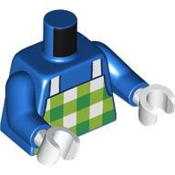 Torso Green and Lime Checked Gingham Apron with White Straps Pattern / Blue Arms / White Hands: {ярко син}