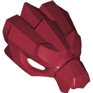 Minifigure, Headgear Helmet Dragon Upper Jaw with Bar Holes: {нов тъмно червен}