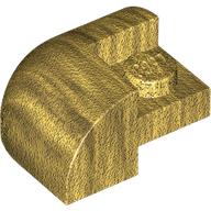 BRICK,2X2X1,BOW OUTSIDE CORNER,W/ CUTOUT: {топло златист}