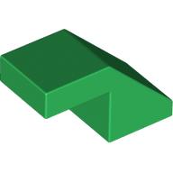 ROOF TILE 1X2, DEG. 45, W/O KNOBS: {тъмно зелен}