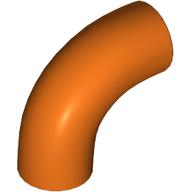 Brick, Round 1 x 1 d. 90 degrees Elbow Macaroni - No Stud - Type 2 - Axle Hole: {червеникаво-оранжев}