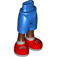Mini Doll Hips and Shorts with Molded Reddish Brown Legs and Printed Red Shoes with Light Bluish Gray Laces, Soles and Socks Pattern - Thin Hinge: {ярко син}