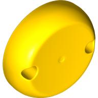 Cylinder Hemisphere 7 x 7 Flat (Pod Half) with 2 Pin Holes: {ярко жълт}