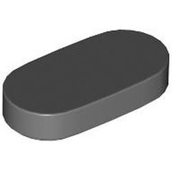 TILE 1X2, 1/2 CIRCLE: {тъмно каменно сив}