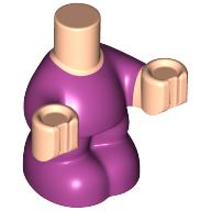 Micro Doll, Body Baby / Toddler with Molded Magenta Jumpsuit / Coverall Pattern: {светло нуга}