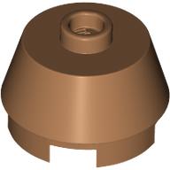 2X2 ROUND,SLOPE BRICK W. KNOB: {умерен нуга}