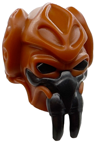 Minifigure, Head, Modified SW Kel Dor with Molded Pearl Dark Gray Mask Pattern (Plo Koon): {тъмно оранжев}